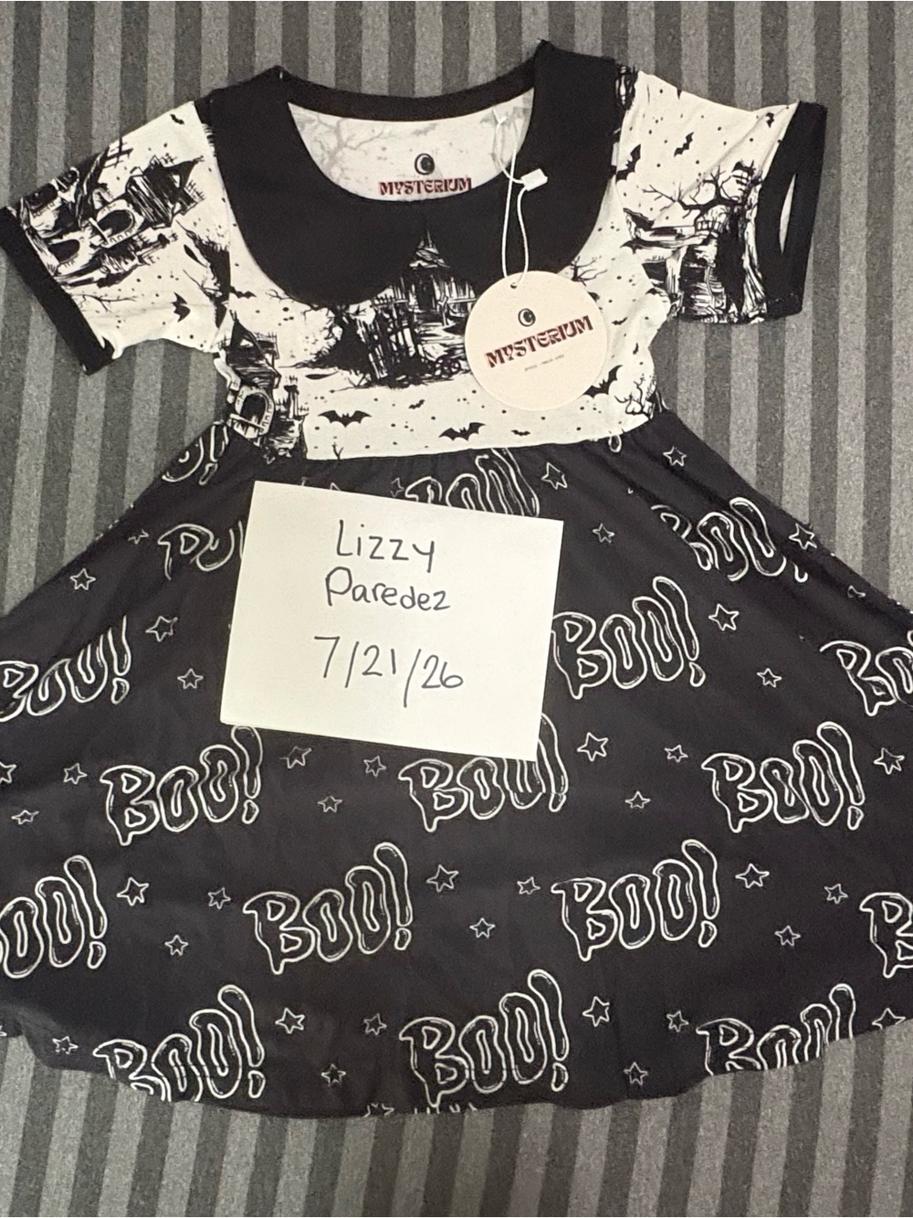 Bamboo Girls' Black & White 'Boo' Halloween Dress